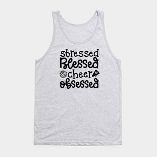 Stressed Blessed Cheer Obsessed Cheerleader Cute Funny Tank Top